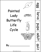 (Painted Lady) Butterfly Life Cycle Booka Printable Activity Book
