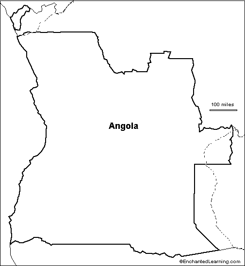map of angola. outline map Angola