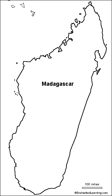 map of madagascar and surrounding islands. outline map Madagascar