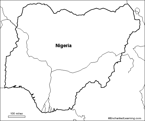 map of nigeria in africa. outline map Nigeria