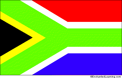 Flag Coloring on South Africa S Flag   Enchantedlearning Com