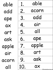alphabetical order