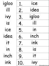 alphabetical order