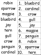 alphabetical order
