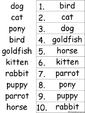 alphabetical order