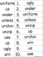 alphabetical order