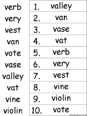 alphabetical order