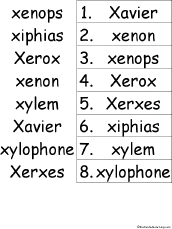 alphabetical order