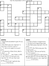 Crossword Puzzles Answers on Rosa Parks Crossword Puzzle Solve A Crossword Puzzle Based On
