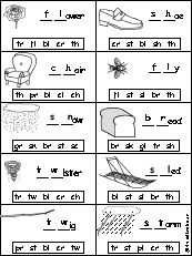 Missing Letters in Words Starting With Consonant Blends