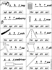 Missing Letters in Words Starting With Consonant Blends
