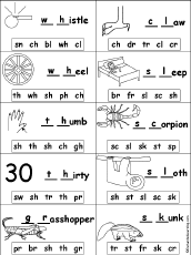 Missing Letters in Words Starting With Consonant Blends