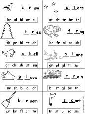 Missing Letters in Words Starting With Consonant Blends