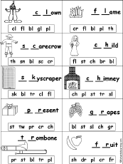 Missing Letters in Words Starting With Consonant Blends