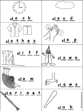 Missing Letters in Words Starting With Consonant Blends