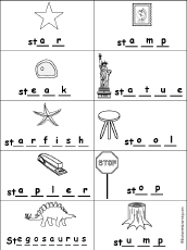 Missing Letters in Words Starting With Consonant Blends