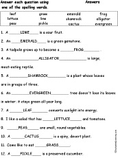 Spelling Word Questions