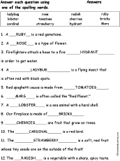 Spelling Word Questions