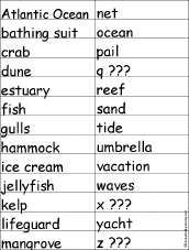 Find a word for each letter