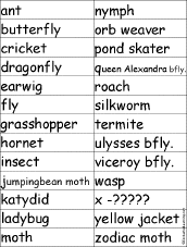 Find a word for each letter