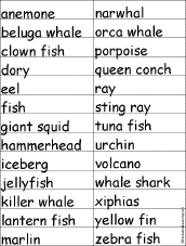 Find a word for each letter
