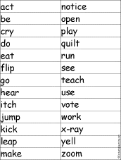 Find a verb for each letter