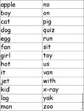 Find a word for each letter