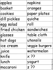 Find a word for each letter