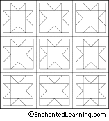 Eight Pointed Star Quilt: Coloring Page - EnchantedLearning.com