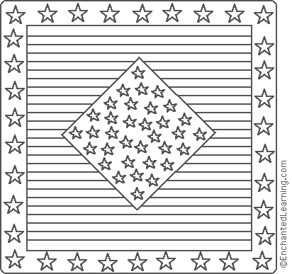 American Quilt: Stars and Stripes Coloring Page - EnchantedLearning.com