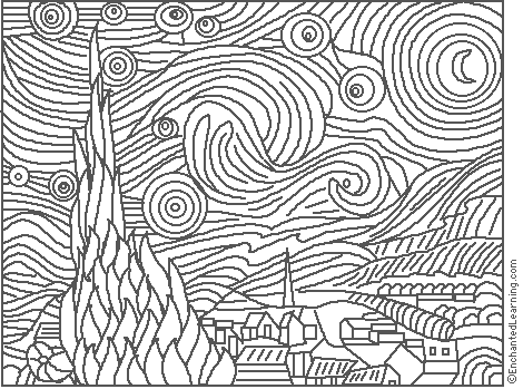 Printable Coloring Sheets on Coloring Pages   Van Gogh