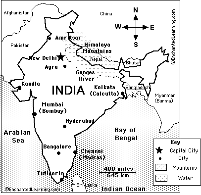 large with country is : a  is worksheets  Asia. answers India  India free southern geography Location in