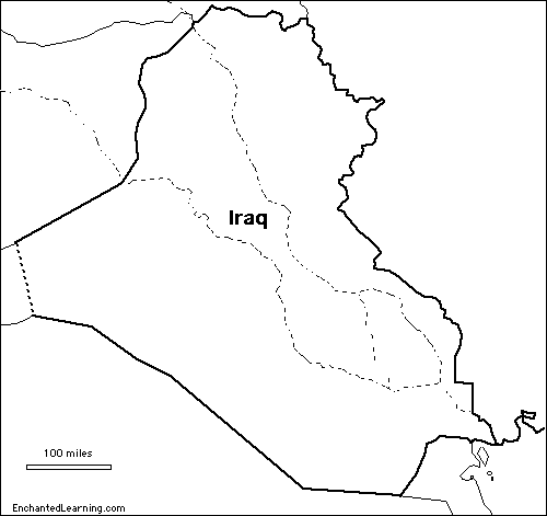 map of iraq. outline map Iraq
