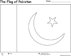 Pakistan Flag Colouring Template