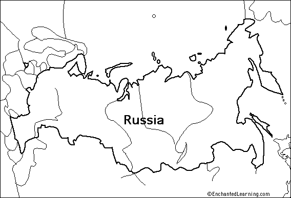 Outline Map Research Activity #1 - Russia - EnchantedLearning.com