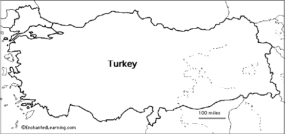 map of turkey and surrounding countries. outline map Turkey