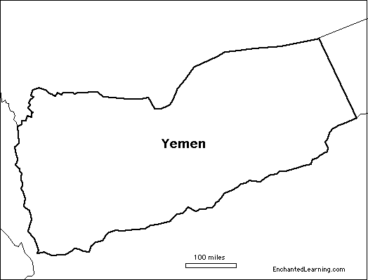 outline map Yemen