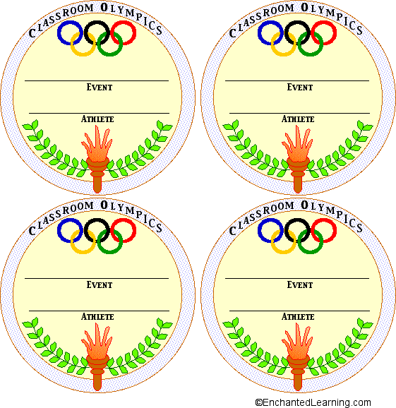 Medal Templates Color 2 EnchantedLearning