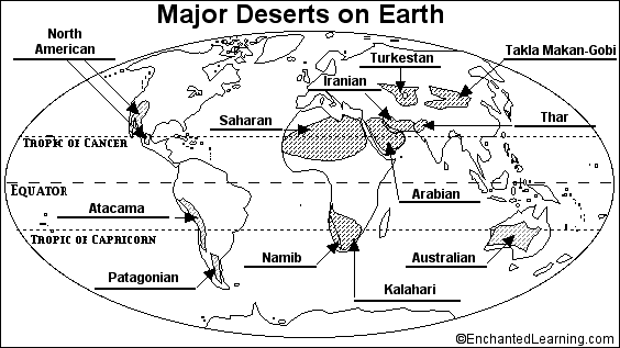 The biggest desert is northern Africa's Sahara Desert.