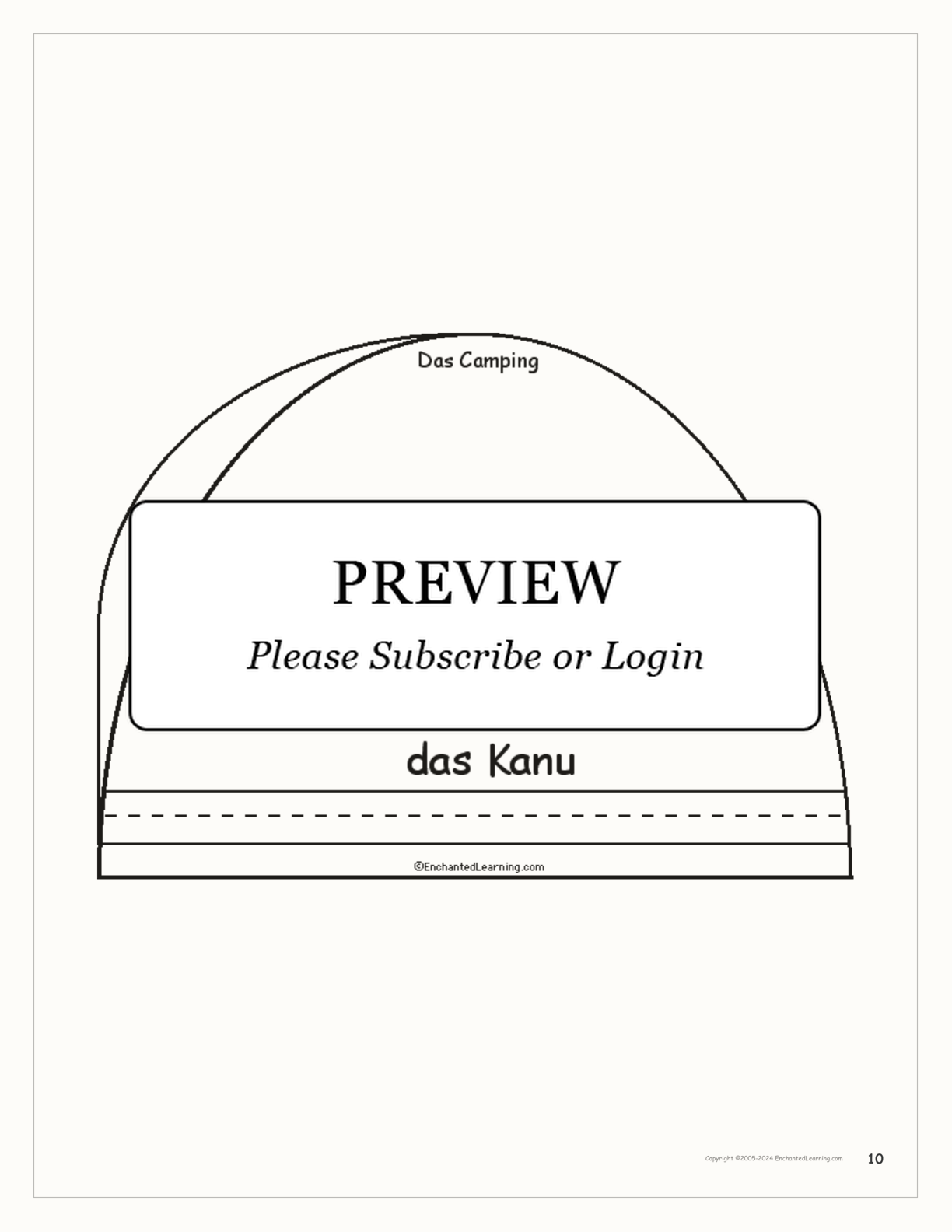 Das Camping - German Printable Book interactive worksheet page 10
