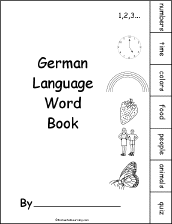 german word book a printable activity book a short printable activity ...