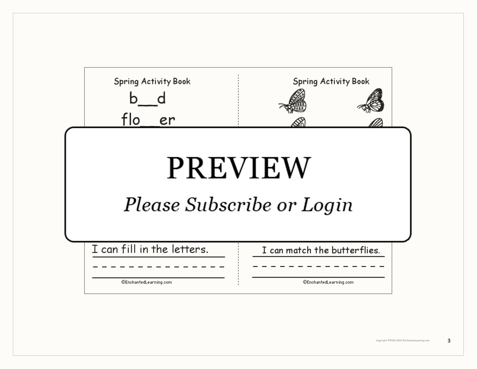 Spring Activity Book interactive worksheet page 3