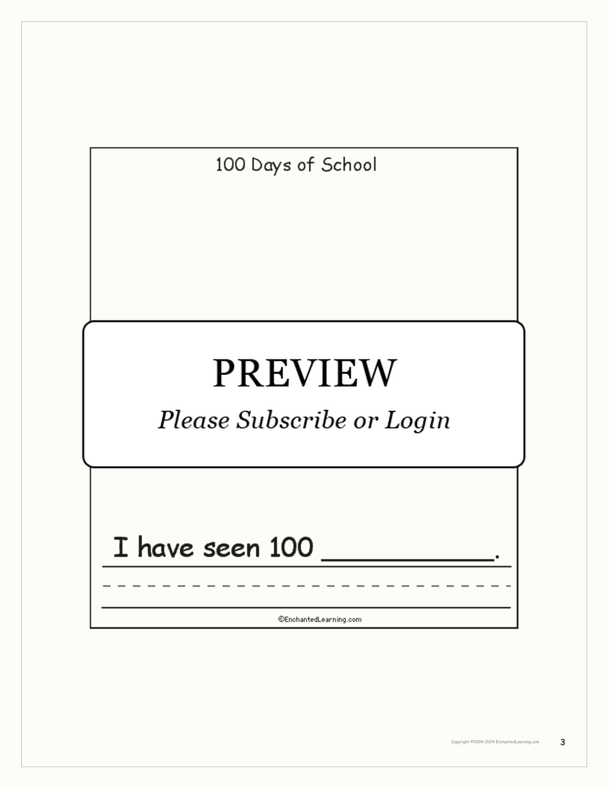 100 Days of School interactive worksheet page 3