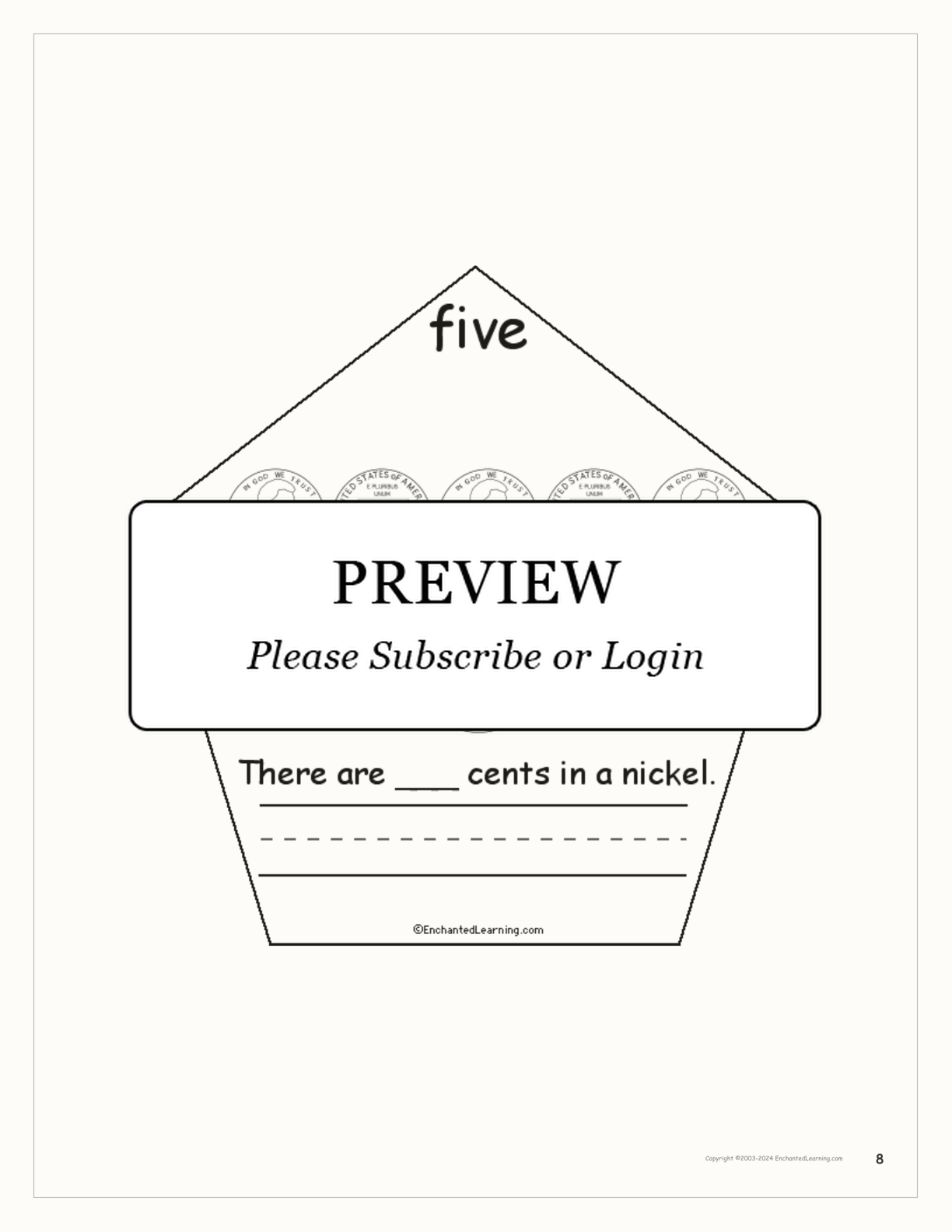 The Number Five Book interactive printout page 8