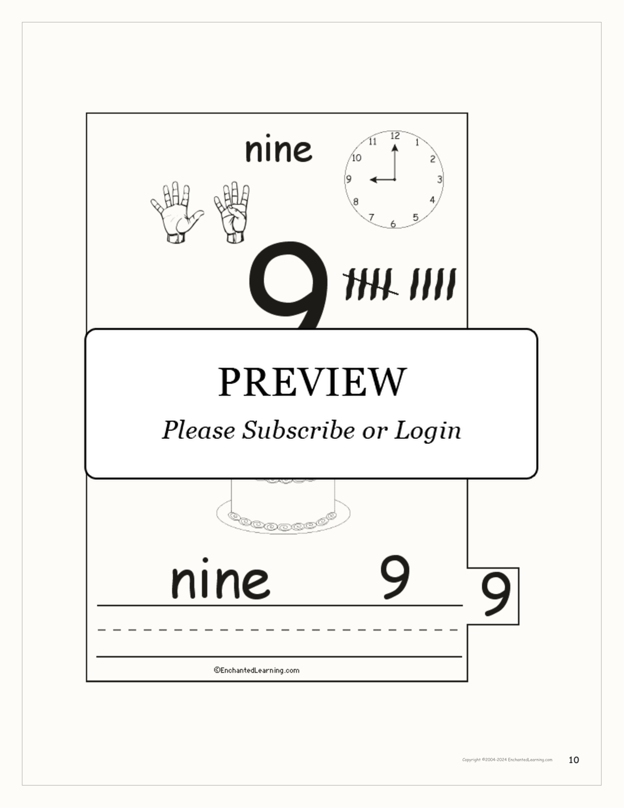 Numbers Book interactive printout page 10