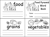 Food groups pyramid printable writing