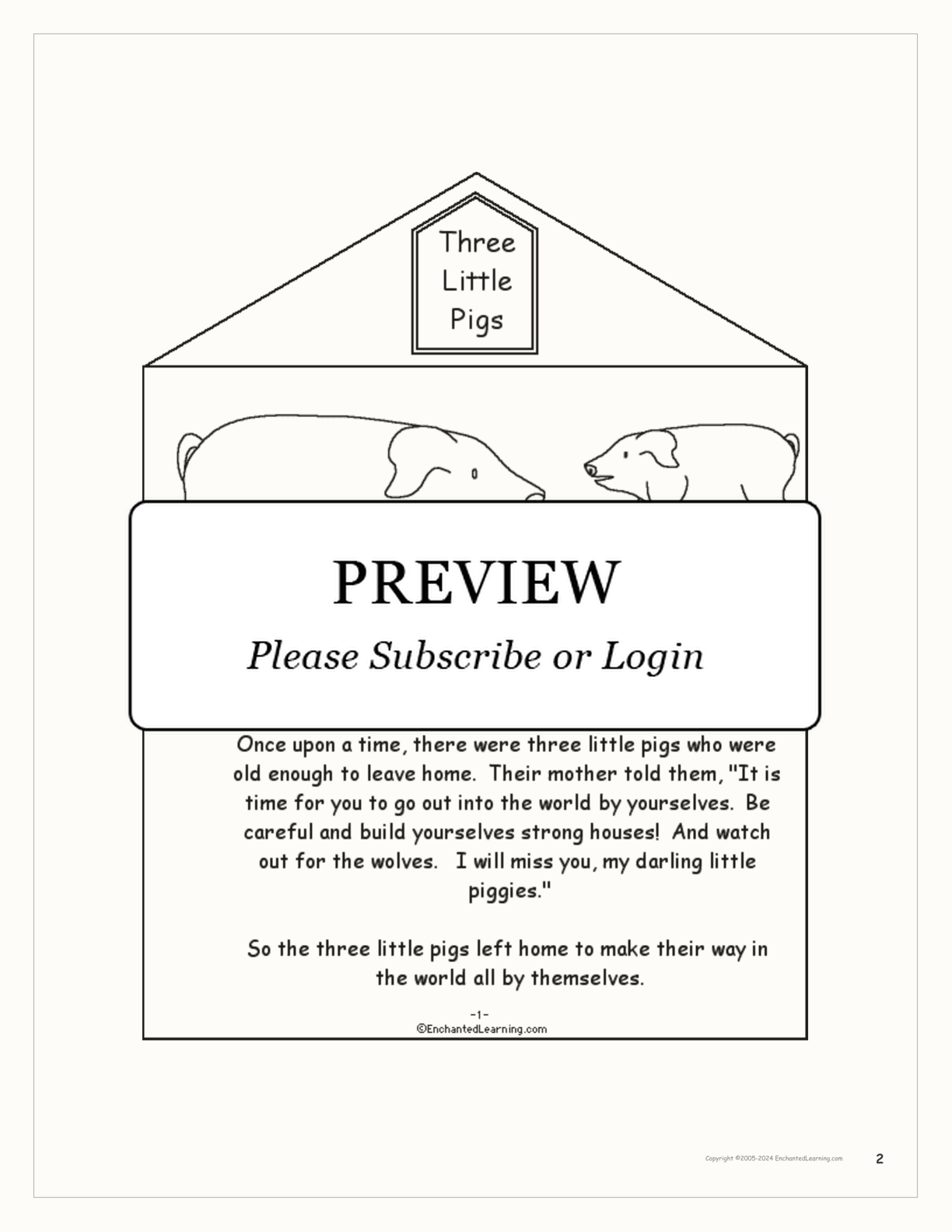 Three Little Pigs - Printable Book interactive printout page 2