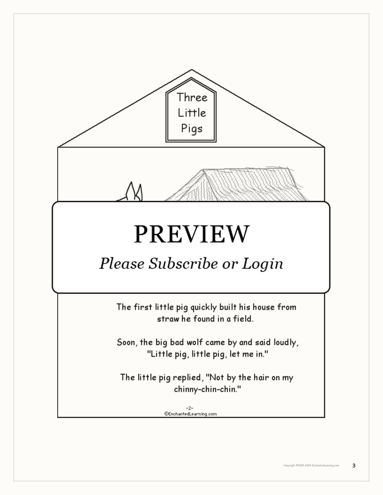 Three Little Pigs - Printable Book interactive printout page 3