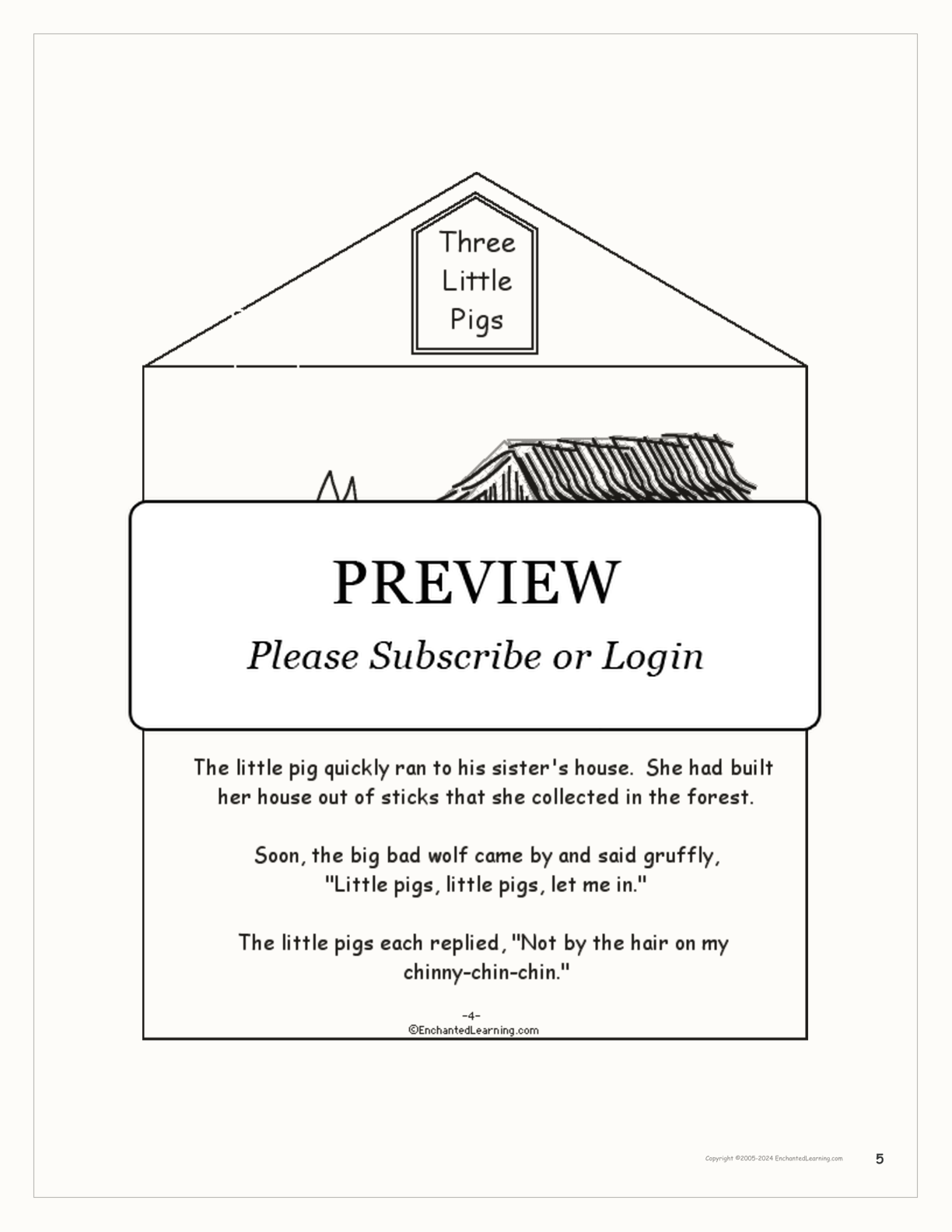 Three Little Pigs - Printable Book interactive printout page 5