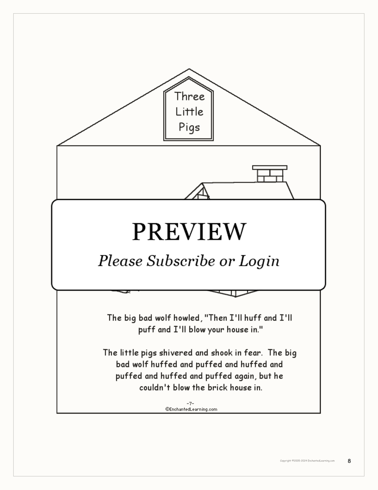 Three Little Pigs - Printable Book interactive printout page 8